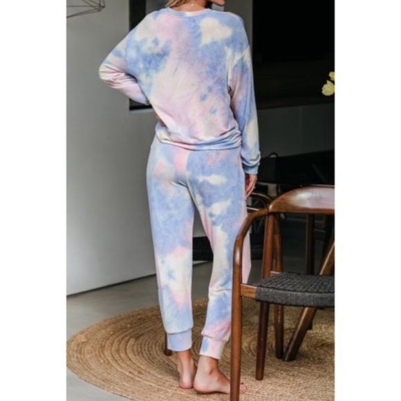 Blue Tie-dye Loungewear Set - Picture 3 of 6